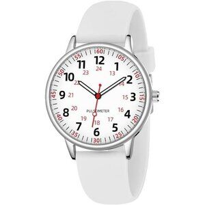 Nurse Watch for Women Waterproof Silicone Analog Watch with Second Hand